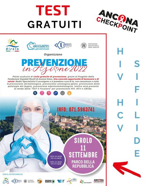 Scopri di più sull'articolo 11 Settembre TEST HIV, HCV e Sifilide a Sirolo