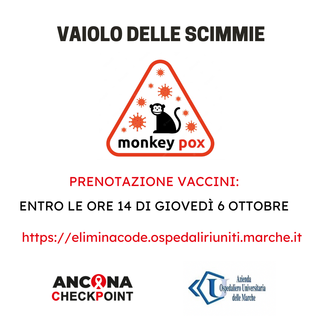 Al momento stai visualizzando Prenotazione vaccini MONKEYPOX – Vaiolo delle scimmie